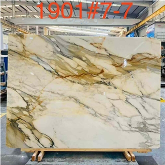 Italy Calacatta Gold Marble Slab And Tiles For Flooring