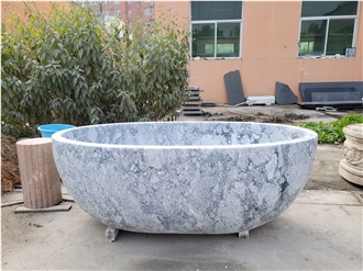Stock Cheaper Big Gray Marble  Bathtubs For Bathroom