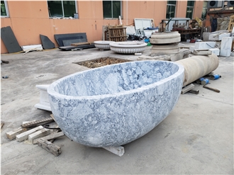 Stock Cheaper Big Gray Marble  Bathtubs For Bathroom
