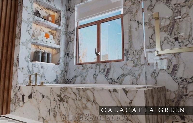 Wholesale Calacatta Green Marble Slab & Wall Tiles