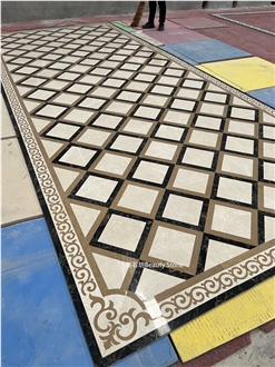 Floor Waterjet Carpet Medallions Marble Pattern Decoration