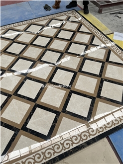 Floor Waterjet Carpet Medallions Marble Pattern Decoration