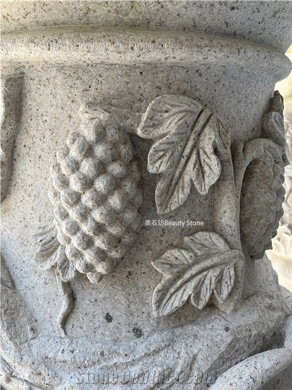 Granite Handmade Sculptured Flower Pots, Garden Planters