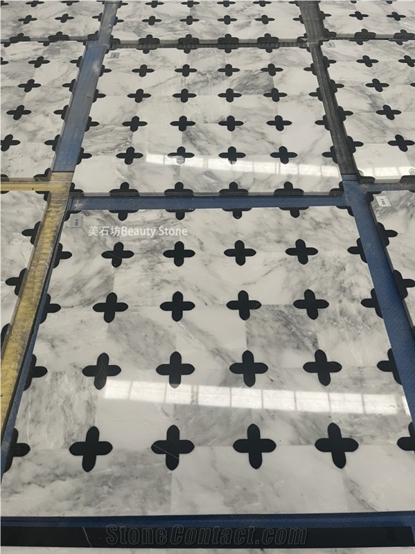 Grey Marble Design Seamless Waterjet Marble Pattern Medallion