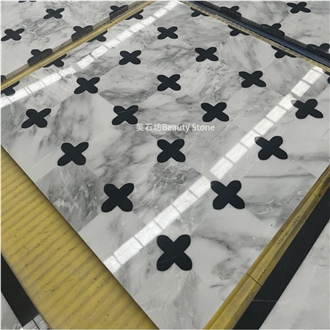 Grey Marble Design Seamless Waterjet Marble Pattern Medallion