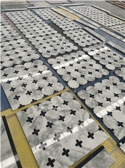 Grey Marble Design Seamless Waterjet Marble Pattern Medallion