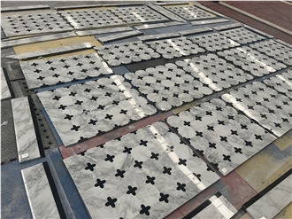 Grey Marble Design Seamless Waterjet Marble Pattern Medallion