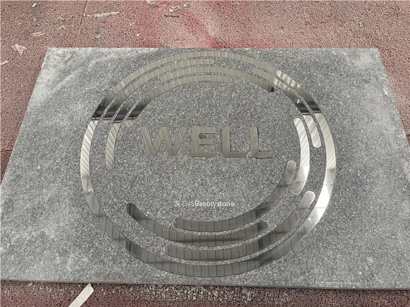 Stainless Steel Inlay Granite Medallion Waterjet Cut Pattern