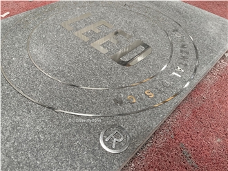 Stainless Steel Inlay Granite Medallion Waterjet Cut Pattern