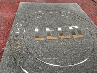 Stainless Steel Inlay Granite Medallion Waterjet Cut Pattern