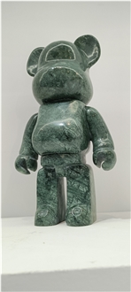 Green Marble Carved Gloomy Bear Sculptures Green Marble Carved Gloomy Bear Sculptures
