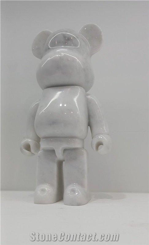 Green Marble Carved Gloomy Bear Sculptures