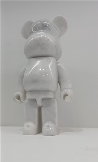Green Marble Carved Gloomy Bear Sculptures