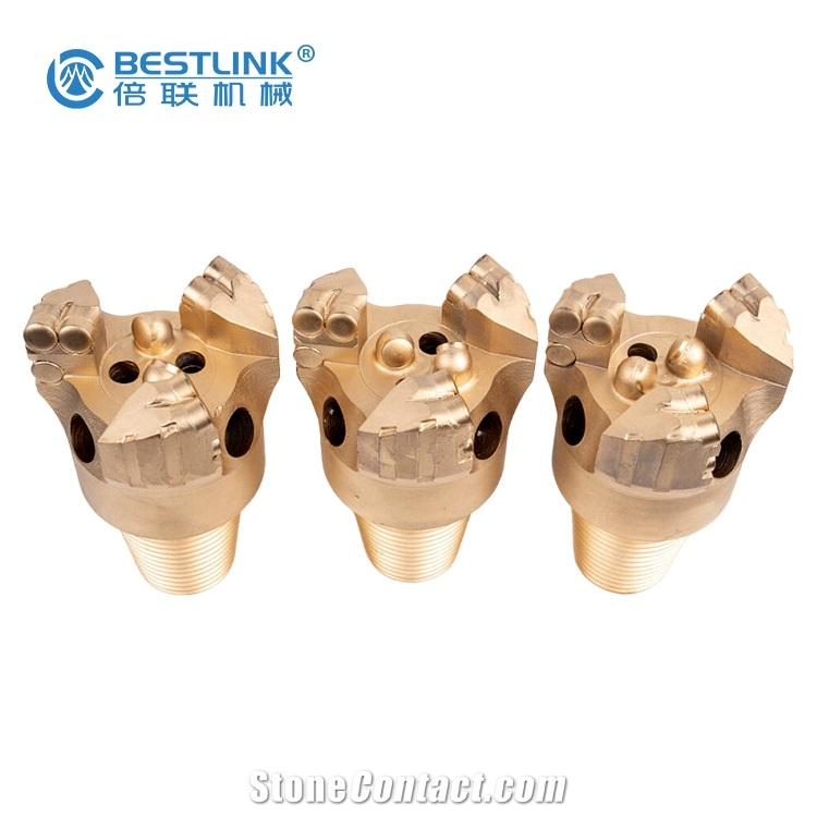 3 Wing PDC Concave Drill Bits For Stone Work Coal Mining