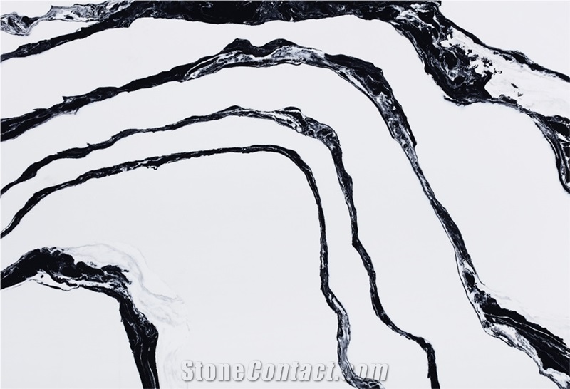 White Quartz Slab With Brown Veins  Luxury Slab Quartz Slabs