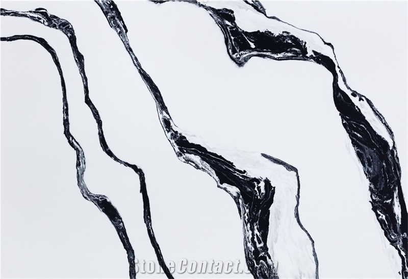 White Quartz Slab With Brown Veins  Luxury Slab Quartz Slabs
