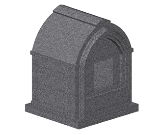 Cheap Stin Gray Granite  3 Crypt Walk-In Mausoleum