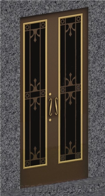 Cheap Stin Gray Granite  3 Crypt Walk-In Mausoleum