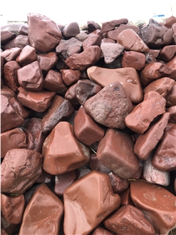 Red Travertine Tumbled Pebble Stone (Various Sizes)