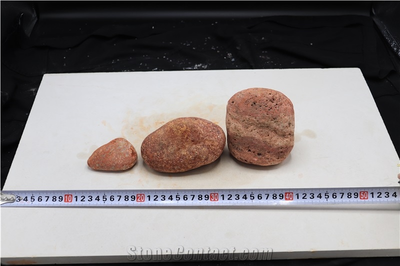 Red Travertine Tumbled Pebble Stone (Various Sizes)