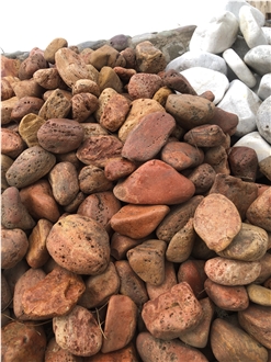 Red Travertine Tumbled Pebble Stone (Various Sizes)