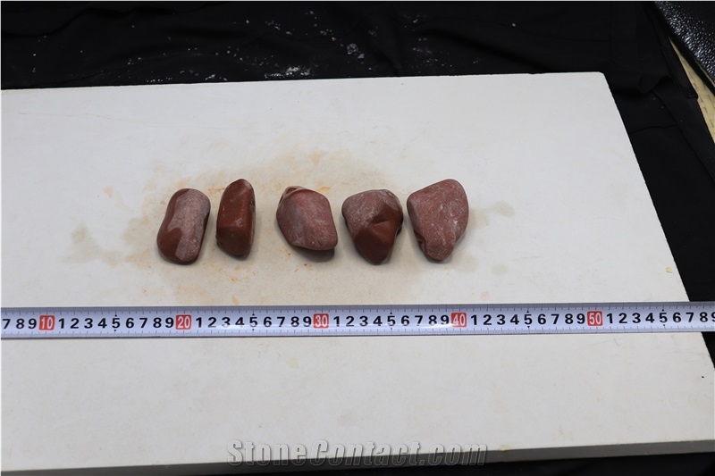 Red Travertine Tumbled Pebble Stone (Various Sizes)