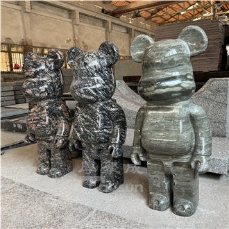 Marble Cartoon Image Gloomy Bear Bearbrick Garden Statue