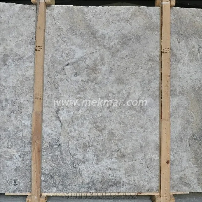 Silver Grey Travertine Slab