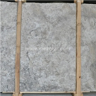 Silver Grey Travertine Slab