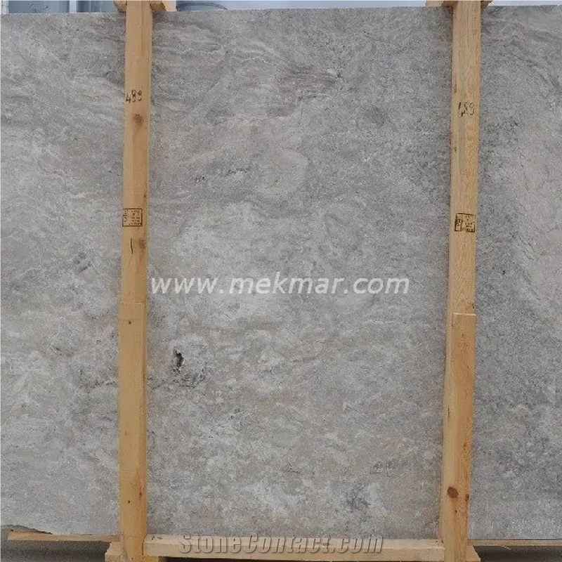 Silver Grey Travertine Slab