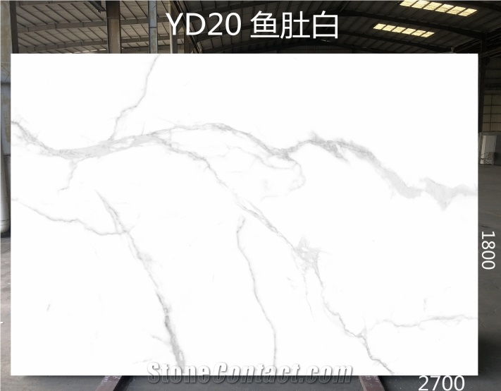 Calacatta White Artificial Stone Slabs For Indoor Decoration