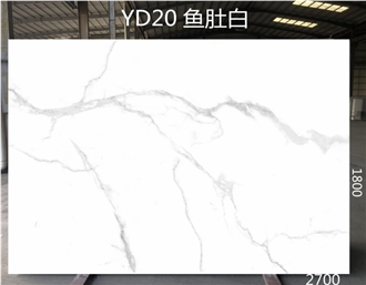 Calacatta White Artificial Stone Slabs For Indoor Decoration