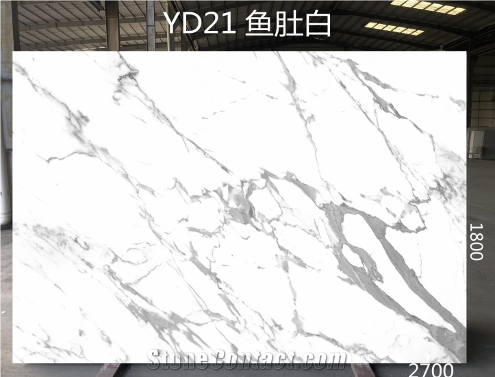 Calacatta White Artificial Stone Slabs For Indoor Decoration