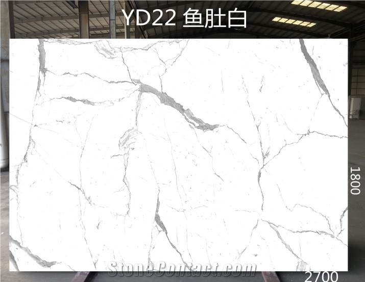 Calacatta White Artificial Stone Slabs For Indoor Decoration
