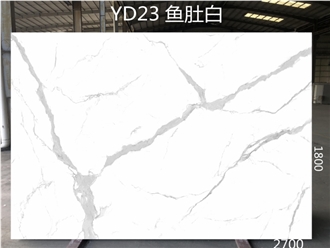 Calacatta White Artificial Stone Slabs For Indoor Decoration
