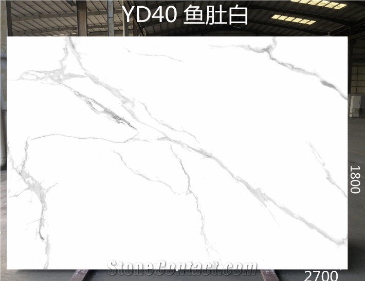 Calacatta White Marble Artificial Stone Slabs In Stock