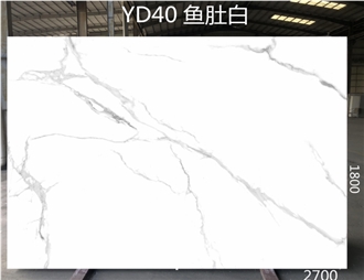 Calacatta White Marble Artificial Stone Slabs In Stock