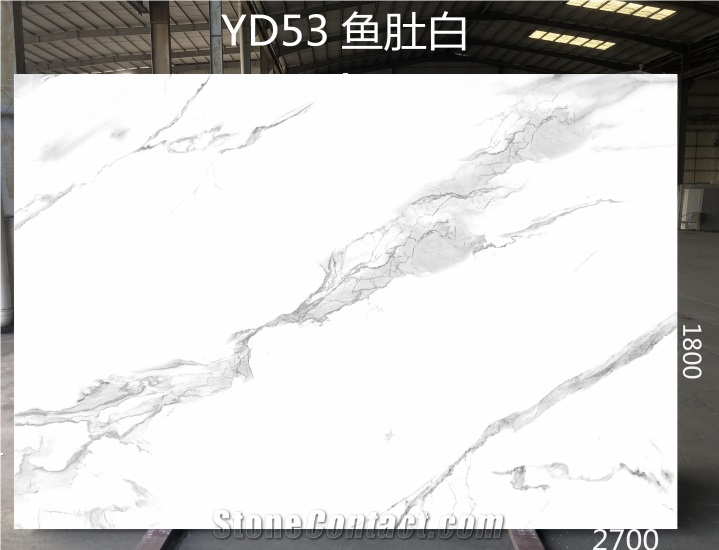 Calacatta White Marble Artificial Stone Slabs In Stock