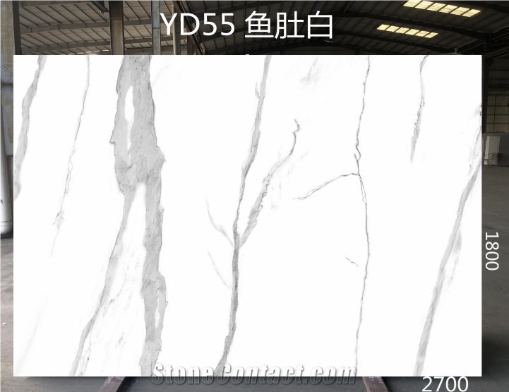 Calacatta White Marble Artificial Stone Slabs In Stock