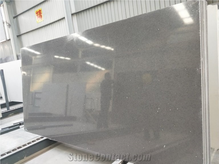 China Grey Quality-Ensured Cheap  Quartz Slabs For  Deco