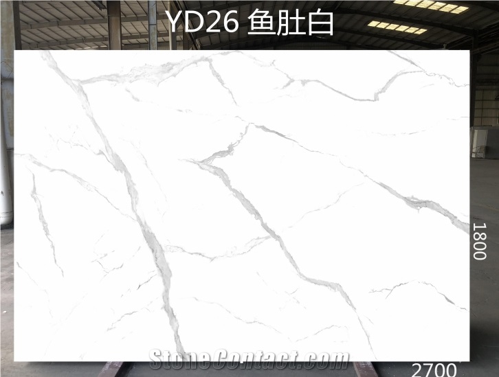 Elegant Calacatta White Marble Artificial Stone Slabs
