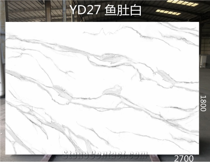 Elegant Calacatta White Marble Artificial Stone Slabs