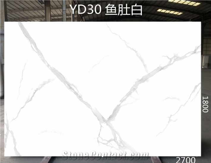 Elegant Calacatta White Marble Artificial Stone Slabs