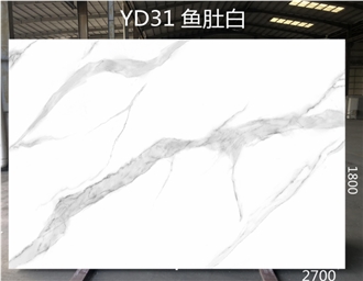 Elegant Calacatta White Marble Artificial Stone Slabs