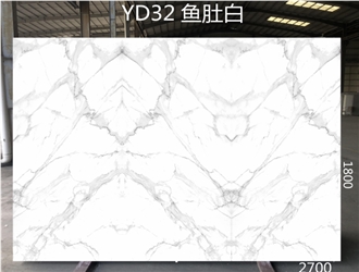 Elegant Calacatta White Marble Artificial Stone Slabs