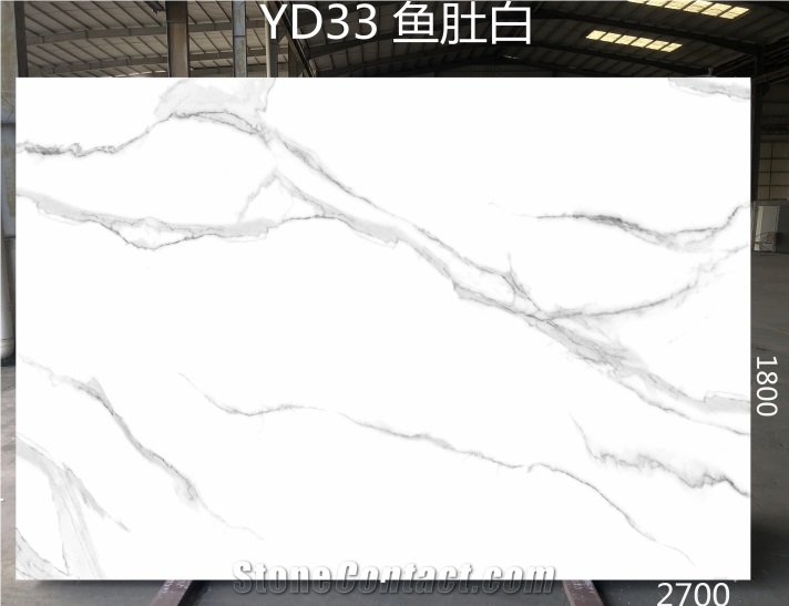 Elegant Calacatta White Marble Artificial Stone Slabs