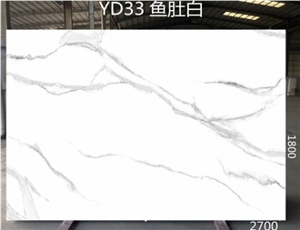 Elegant Calacatta White Marble Artificial Stone Slabs