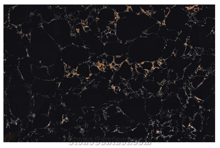 Full Body Artificial Calacatta Black Quartzslab