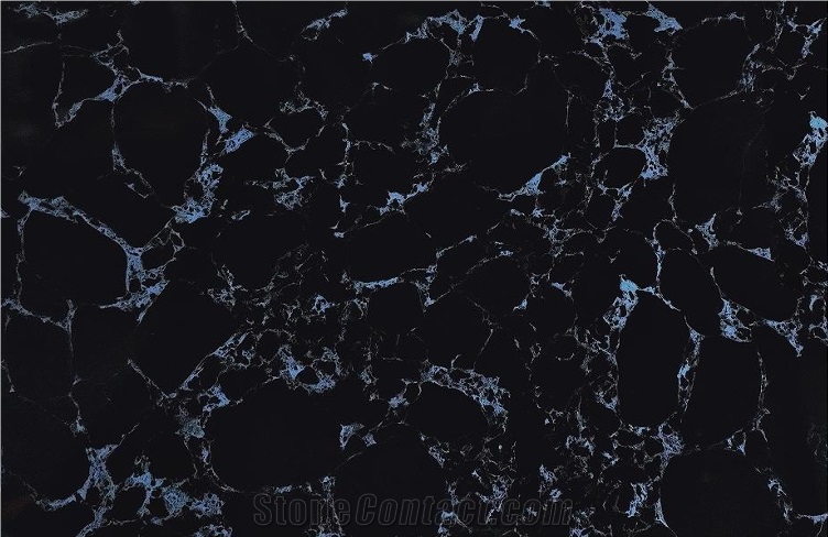 Good Quality Calacatta Blue  Artificial Stone Quartz Slabs