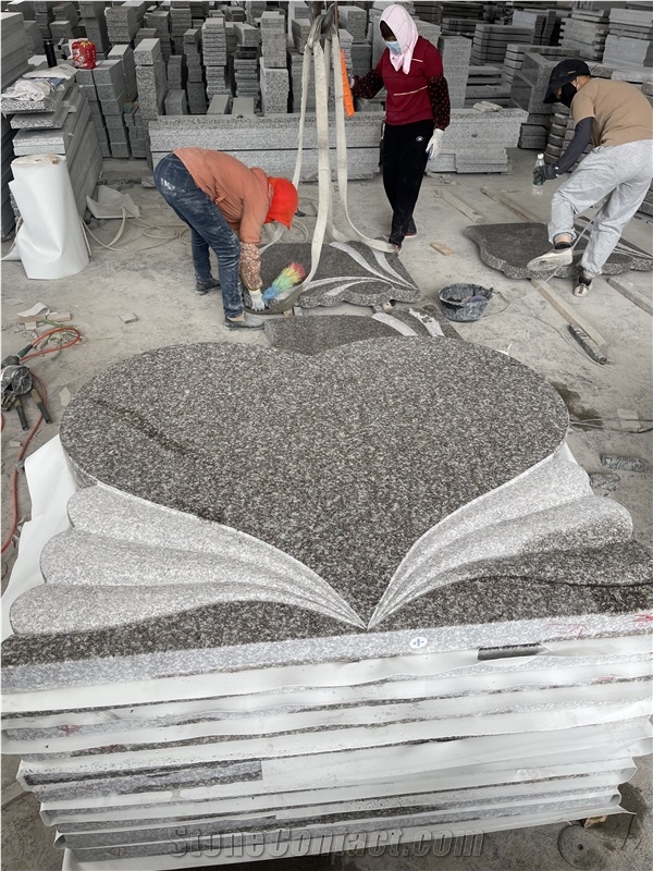 G664 Red Granite Headstone